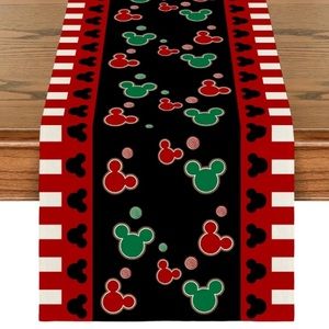 New 13x72 Table Runner Disney Hidden Mickey Mouse Christmas Fabric Mantel Scarf
